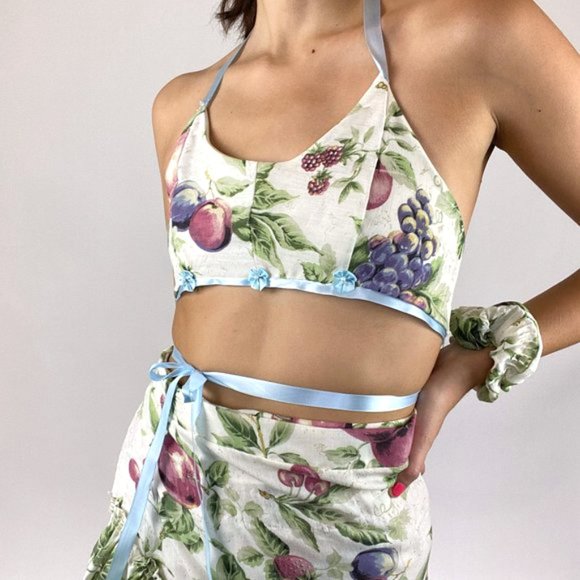 Vintage Boho Floral Skirt Scrunchie Summer Set - Picture 9 of 13